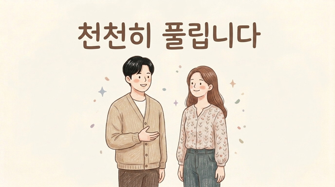 오래된 담적도 천천히 풀 수 있다는 위로를 전하는 마무리 일러스트