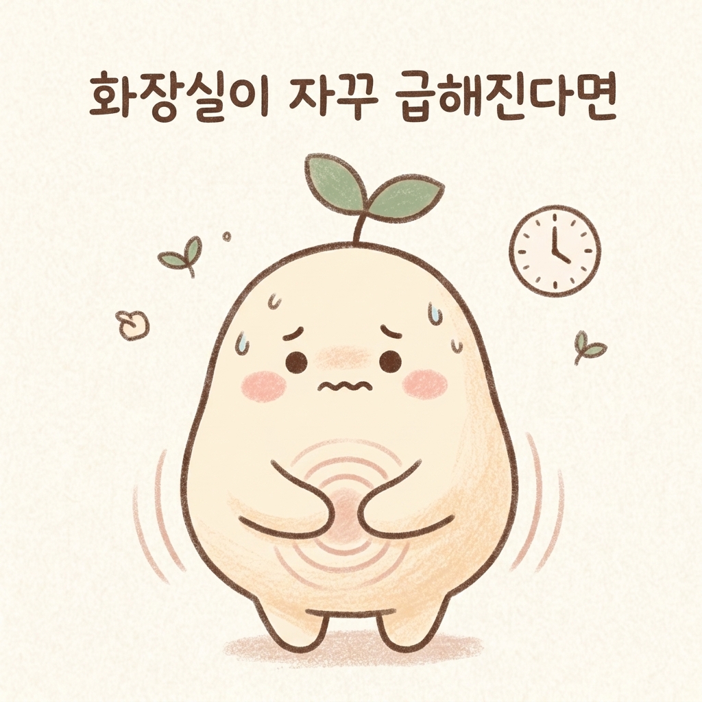과민성 대장증후군 증상을 설명하는 한의사 캐릭터 일러스트