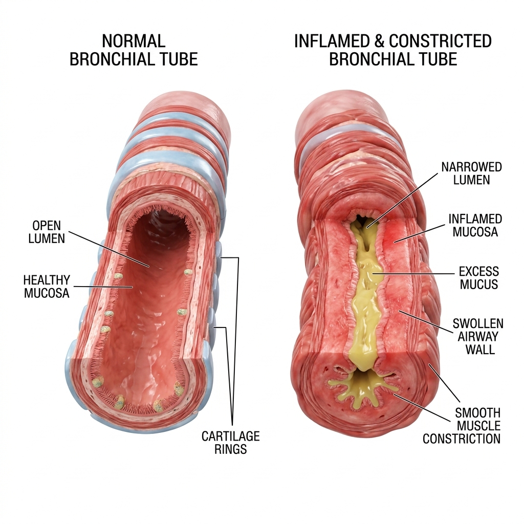 폐·기관지 구조 메디컬 일러스트