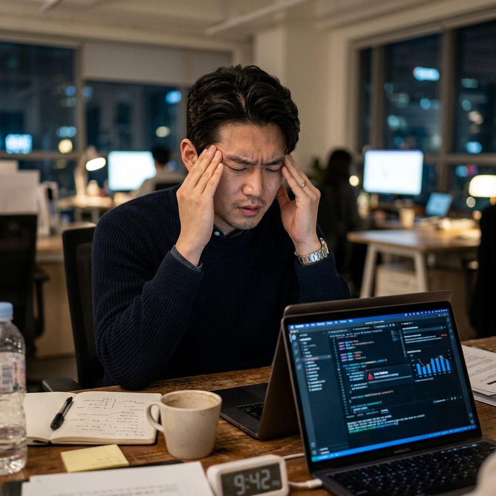 브레인포그로 집중력 저하를 겪는 한국인 여성 환자