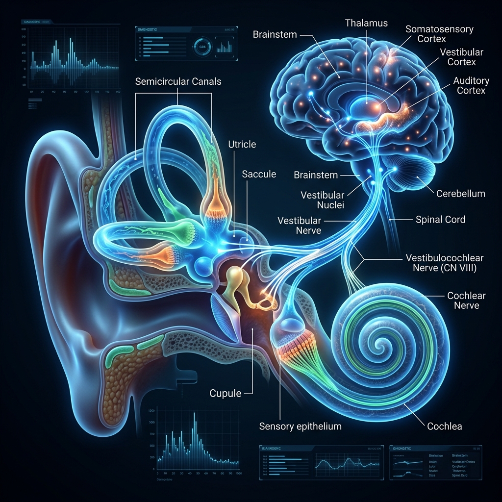어지럼증 기전 의료 일러스트