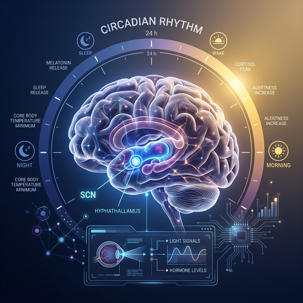 뇌 수면 주기 메디컬 일러스트