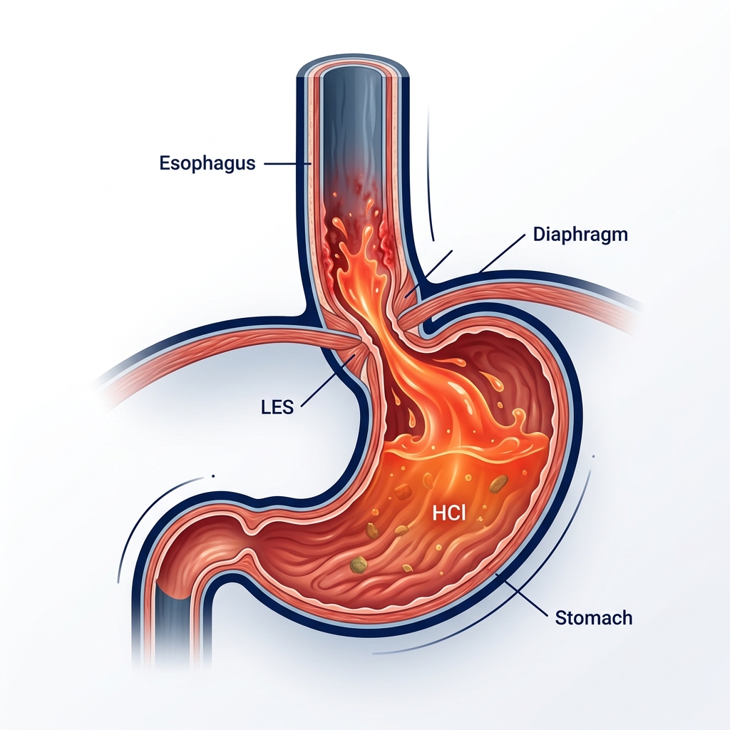 역류성식도염 위장 일러스트