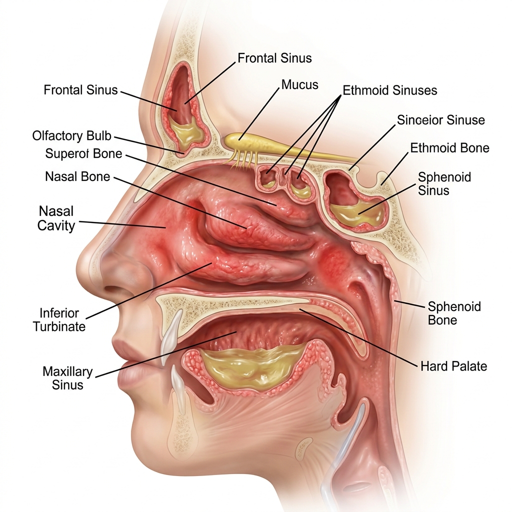 비강 구조 메디컬 일러스트